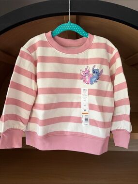 ✨$10✨NWT•Jumping Beans Disney's Stitch & Angel Fleece Crew Sweatshirt | 3T